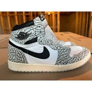 Nike Air Jordan 1 Retro High OG White Cement Elephant Print 9.5